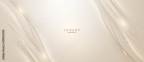 golden luxury background with elegant golden line elements Modern 3d Abstract Vector Illustration Design photo