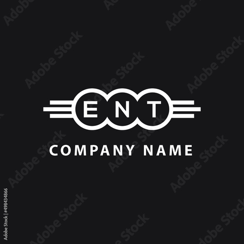 ENT letter logo design on black background. ENT  creative initials letter logo concept. ENT letter design.