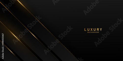 luxury black abstract background with golden lines vector illustration