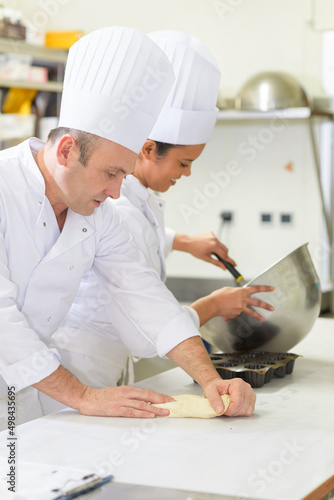 the process of making bakery products with hands