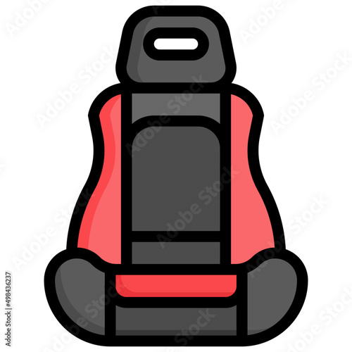 CAR SEAT Filled Outline