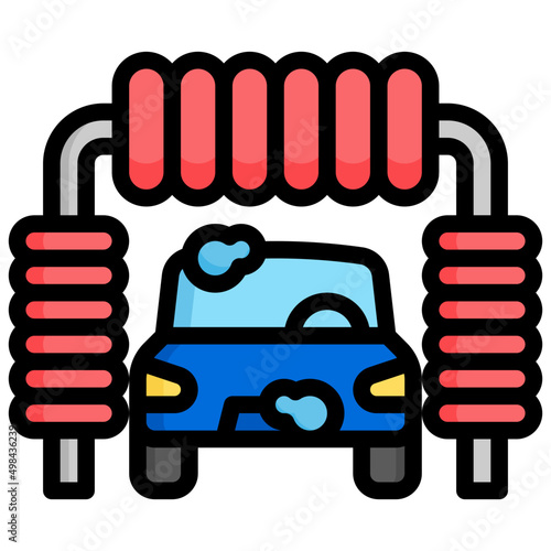 CAR WASH Filled Outline