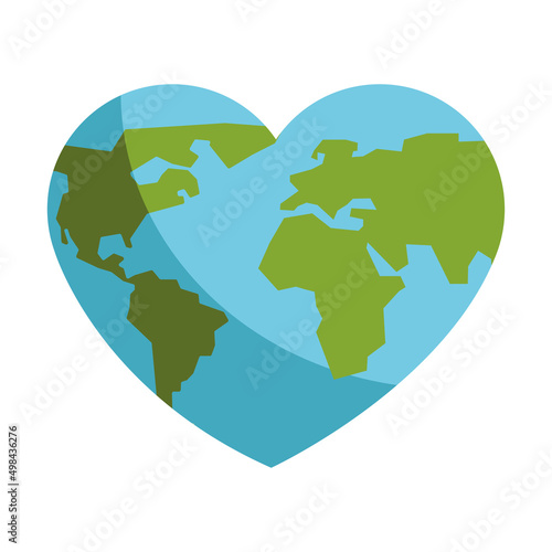earth with heart shape
