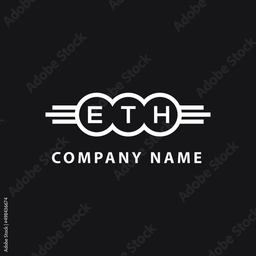 ETH letter logo design on black background. ETH creative initials letter logo concept. ETH letter design. 
