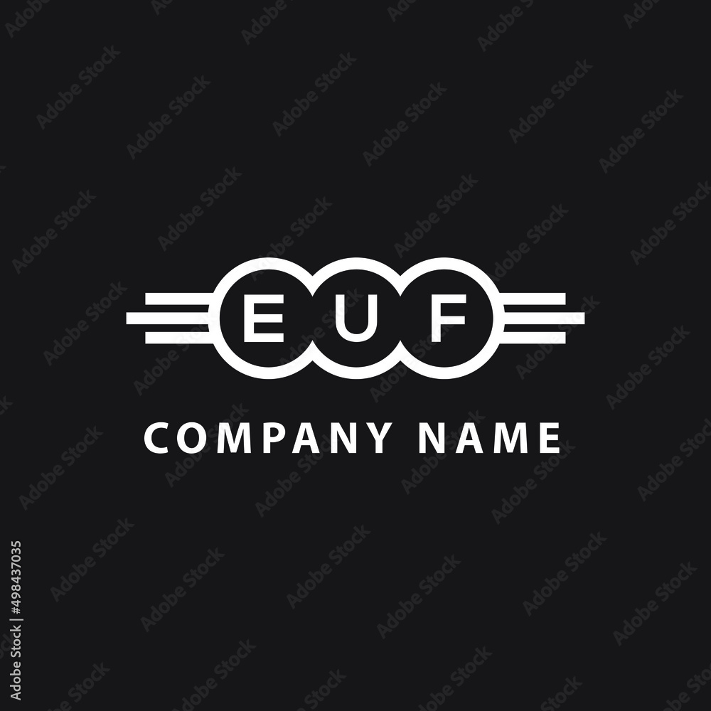 EUF letter logo design on black background. EUF  creative initials letter logo concept. EUF letter design.