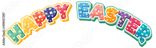 Happy Easter design with colorful fonts