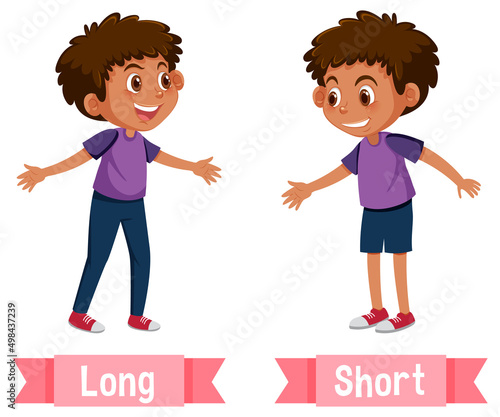 Opposite English Words long and short