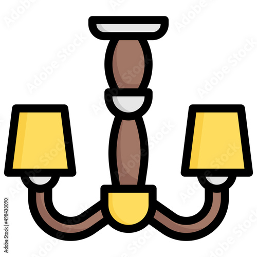 CHANDELIER filled outline icon