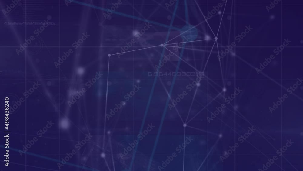 Animation of network of connections over data processing Animation of network of connections over data processing