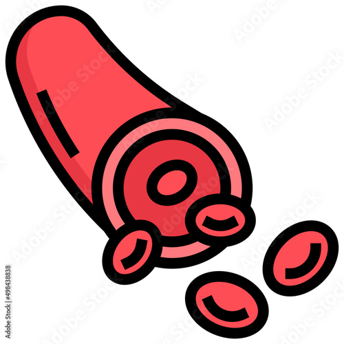 BLOOD VESSEL filled outline icon