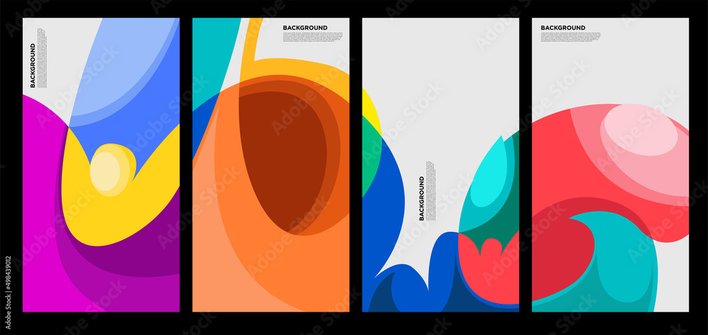 Fototapeta premium Abstract liquid shape. Fluid geometric design. Isolated gradient waves with geometric lines, dots. Vector illustration.