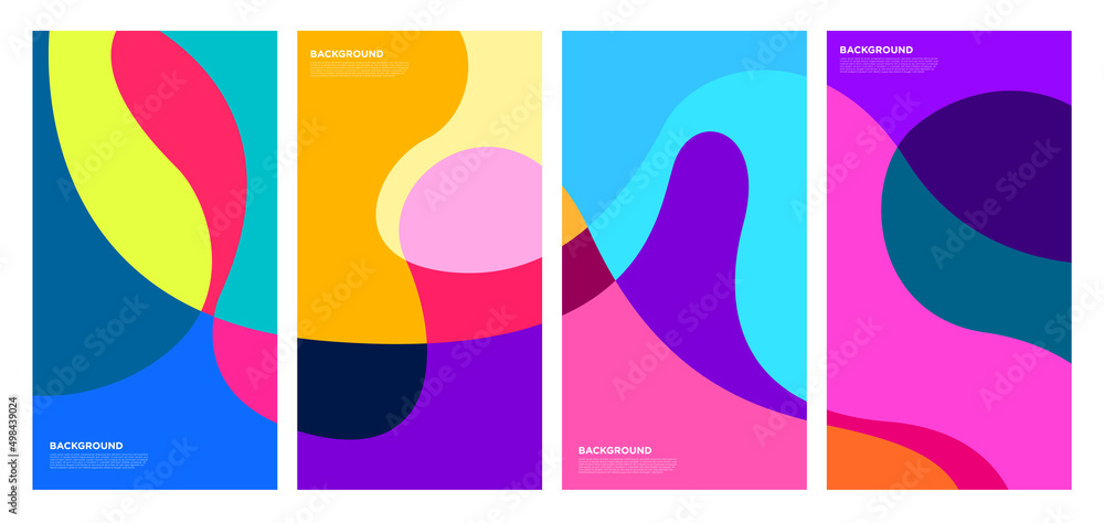 Abstract liquid shape. Fluid geometric design. Isolated gradient waves with geometric lines, dots. Vector illustration.