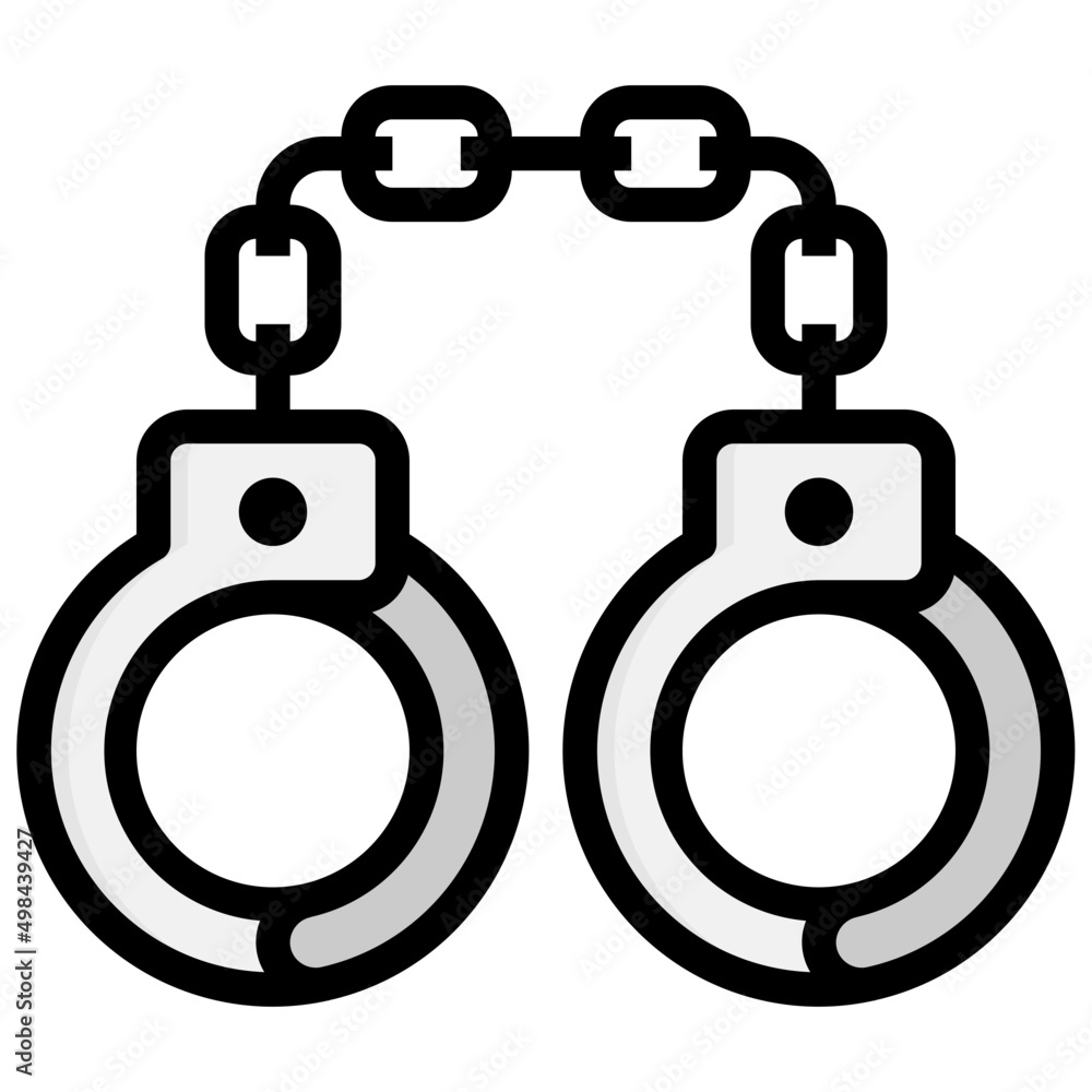 HANDCUFFS filled outline icon HANDCUFFS filled outline icon