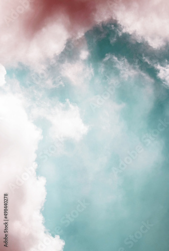 Beautiful calm sky with clouds landscape. Abstract Minimalist wallpaper.