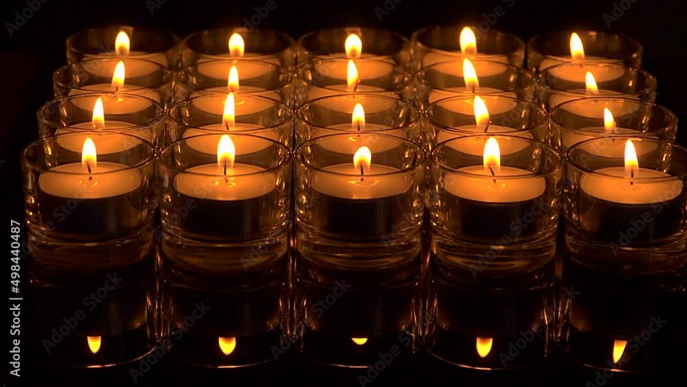 In memoriam, seamless loop. Remembrance candles flickering In memoriam, seamless loop. Remembrance candles flickering
