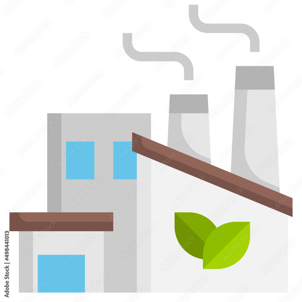 ECO FACTORY flat icon ECO FACTORY flat icon