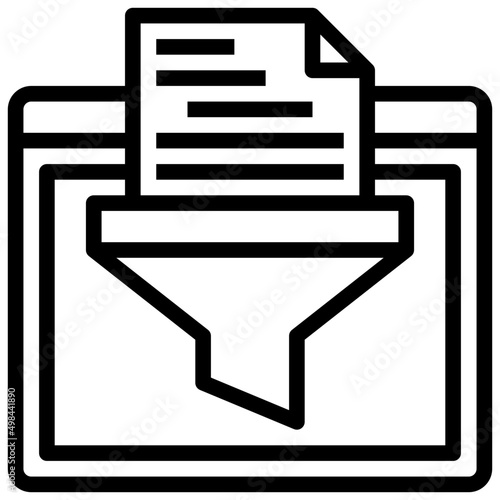 filtering data outline icon