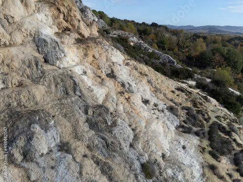 Free hot thermal springs and pool in nature park Dei Mulini, Bagno Vignoni, Tuscany, Italy