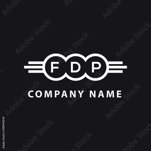 FDP letter logo design on black background. FDP creative initials letter logo concept. FDP letter design.  photo