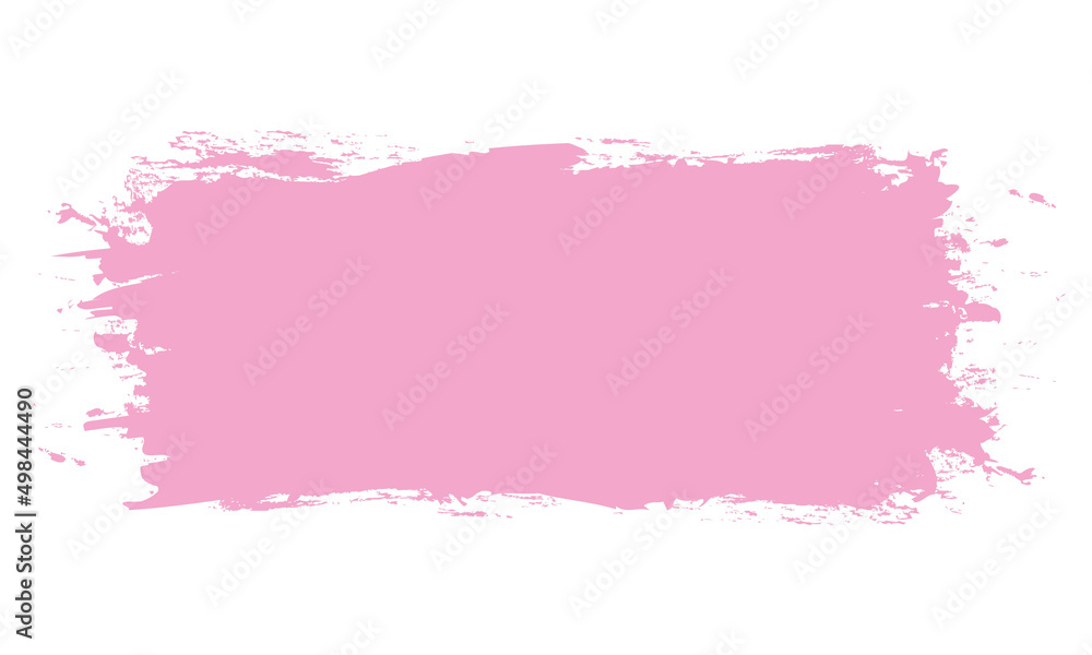 pink colored vector brush painted banner frame on white background	