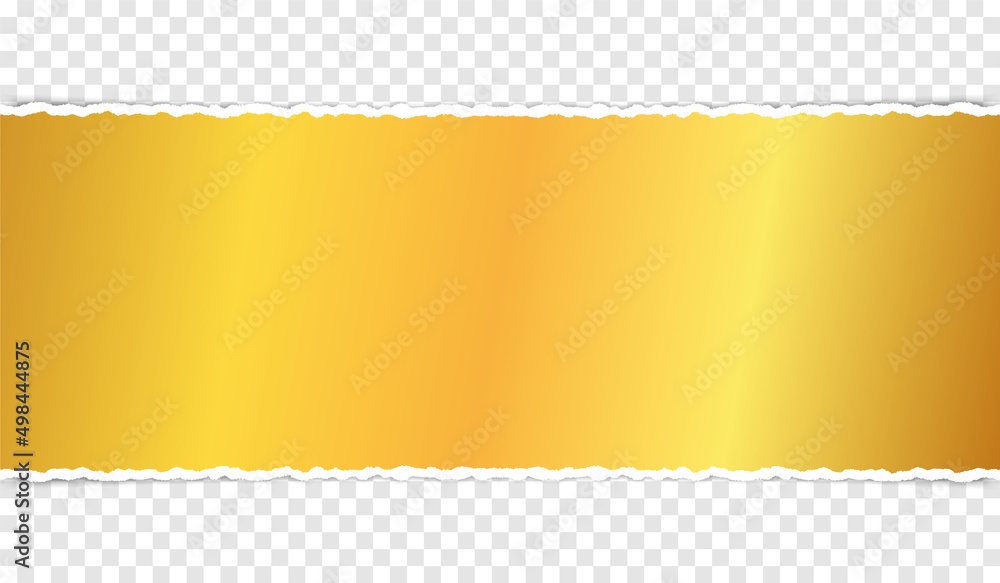 vector gold colored torn paper banner with ripped edges with space for ...