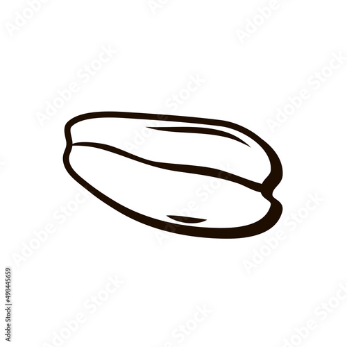 Oat flake icon on a white isolated background. For the preparation of oatmeal porridge. Healthy product. Vector outline . 