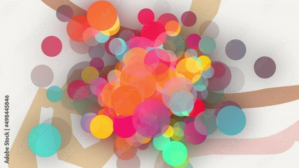 Animation of colorful spots and lines on white background Animation of colorful spots and lines on white background