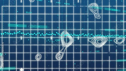 Animation of graphs and isohypses in digital space photo