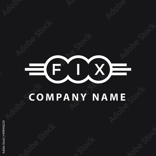FIX letter logo design on black background. FIX creative circle letter logo concept. FIX letter design. 
