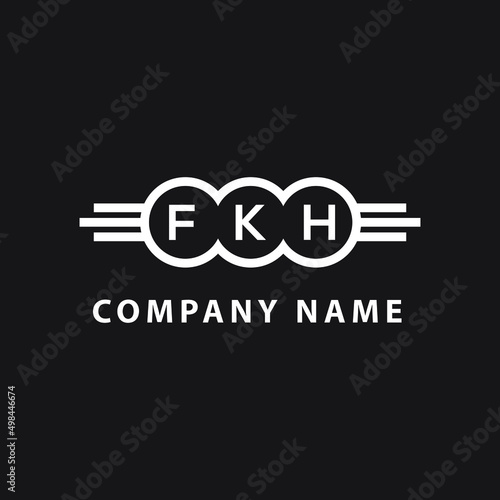 FKH letter logo design on black background. FKH  creative circle letter logo concept. FKH letter design. photo