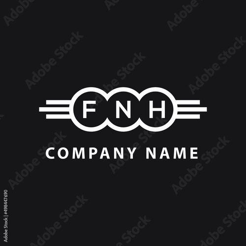 FNH letter logo design on black background. FNH creative initials letter logo concept. FNH letter design.  photo