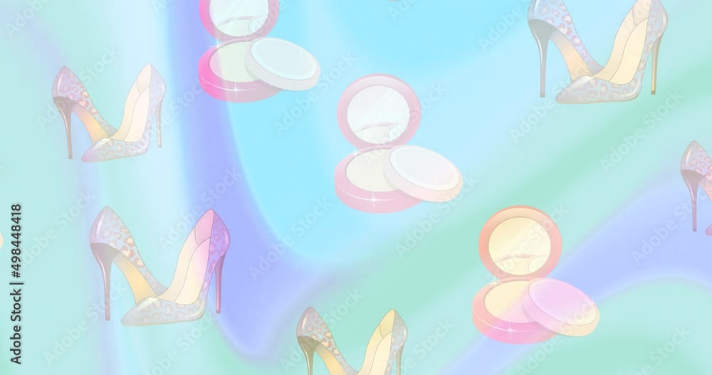 custom made wallpaper toronto digitalAnimation of falling shoes and over blue stripes background