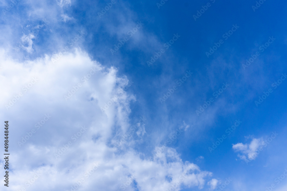 Refreshing blue sky and cloud background material_wide_32