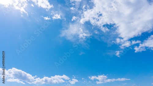 Refreshing blue sky and cloud background material_wide_39