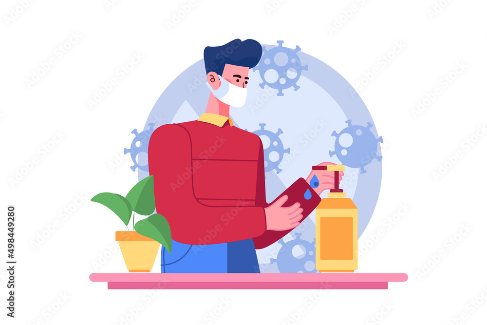 The new normal after the COVID‐19 Pandemic Illustration concept. Flat illustration isolated on white background