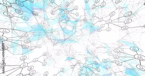 Wallpaper Mural Animation of network of connections with people icons over white background Torontodigital.ca