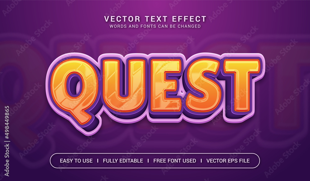 Quest Editable Vector Text Effect.