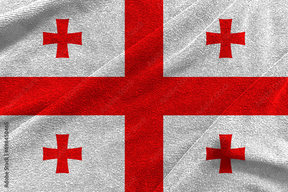 Georgia flag wave background,Symbols of Georgia , 3D illustration Georgia flag wave background,Symbols of Georgia , 3D illustration