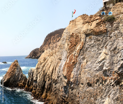 Famous diving cliff La Quebrada and Pacific Ocean, Acapulco, Mexico photo