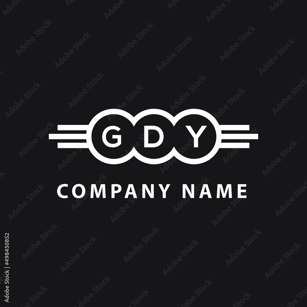 GDY letter logo design on black background. GDY  creative initials letter logo concept. GDY letter design.
 - obrazy, fototapety, plakaty 