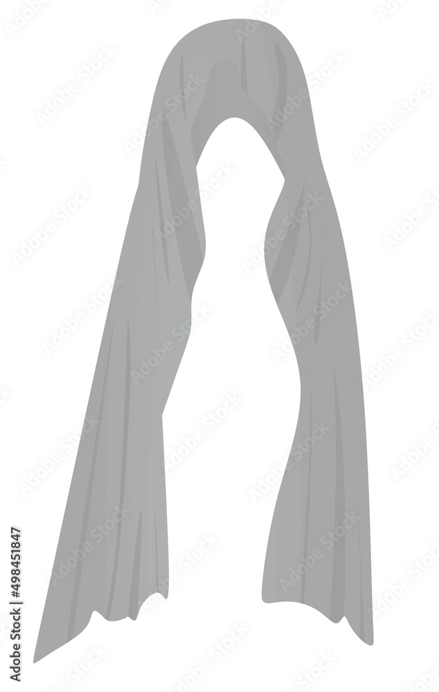Grey long scarf. vector illustration Grey long scarf. vector illustration