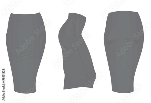 Grey tight skirt. vector illustration