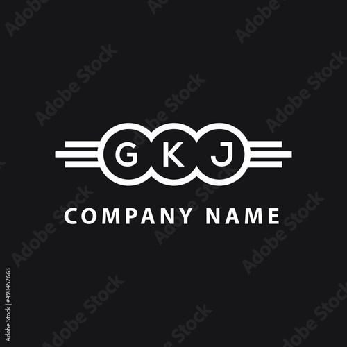 Fototapeta Naklejka Na Ścianę i Meble -  GKJ letter logo design on black background. GKJ creative initials letter logo concept. GKJ letter design. 