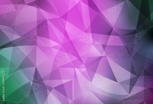 Light Pink, Green vector gradient triangles texture.