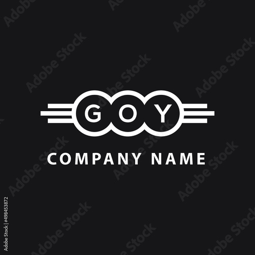 GOY letter logo design on black background. GOY  creative circle letter logo concept. GOY letter design. photo