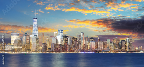 New York City at sunset, Lower Manhattan