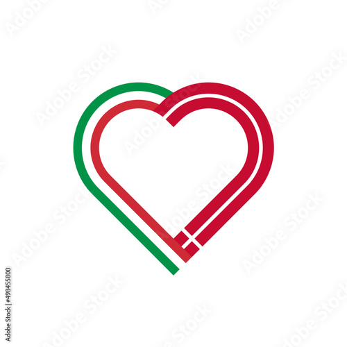 heart ribbon icon of italy and denmark flags. vector illustration isolated on white background