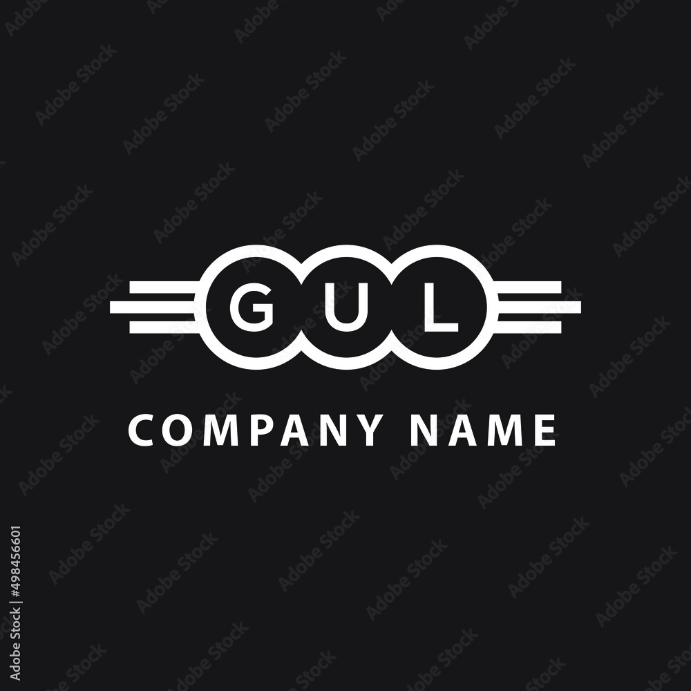 GUL letter logo design on black background. GUL creative circle letter logo concept. GUL letter design. GUL letter logo design on black background. GUL creative circle letter logo concept. GUL letter design.