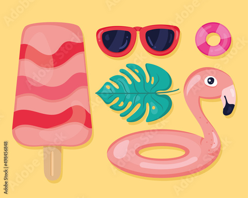 five summer vacations icons