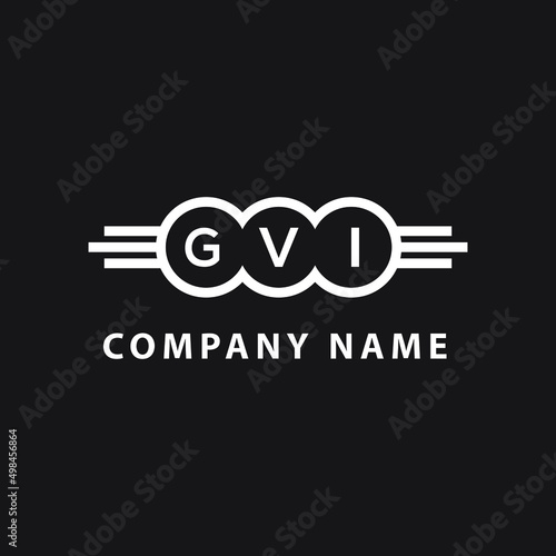 GVI letter logo design on black background. GVI creative circle letter logo concept. GVI letter design.  photo